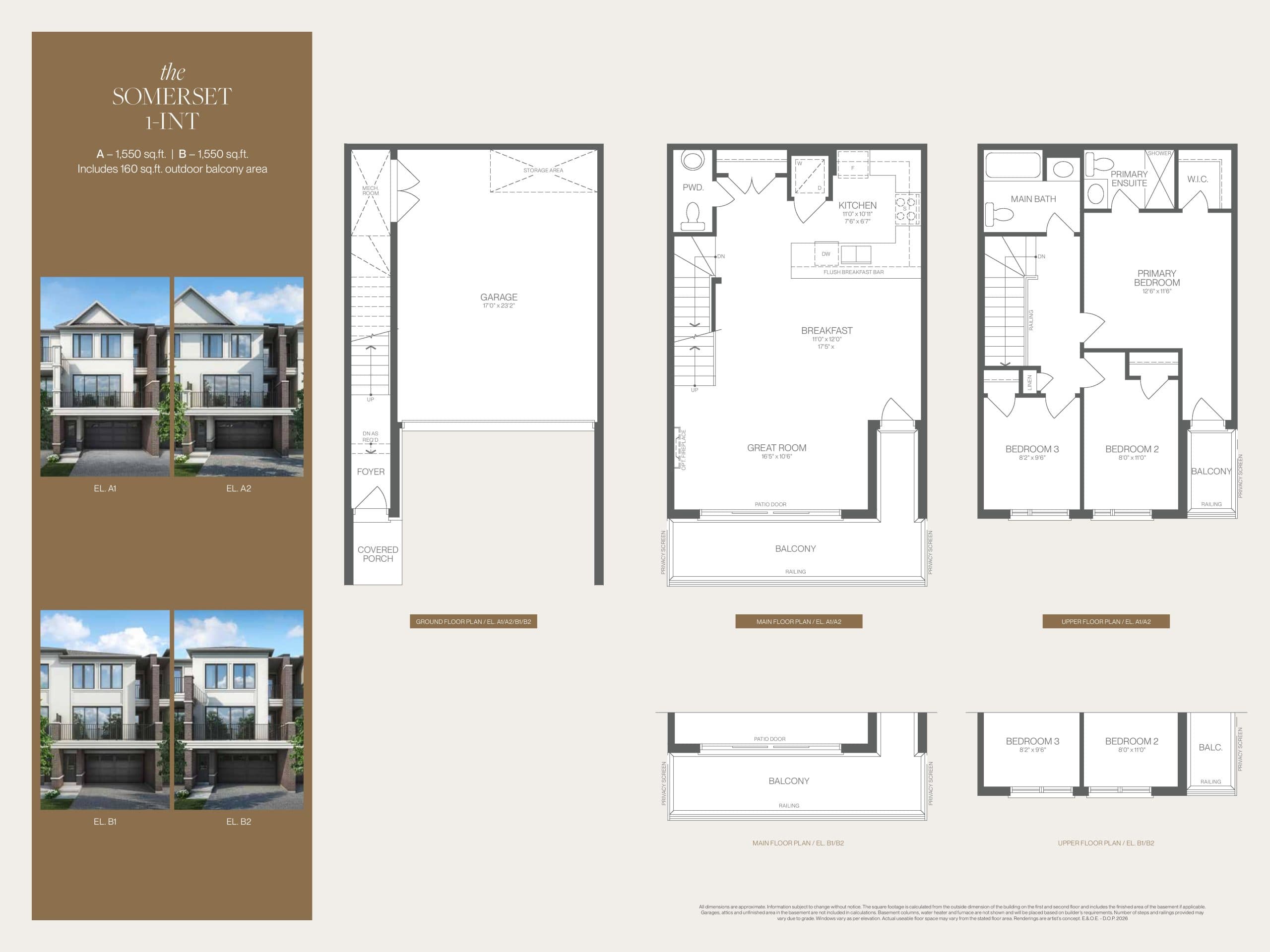 Somerset 1 Int Floor Plan at Chateau 9 Homes - 1550 sq.ft