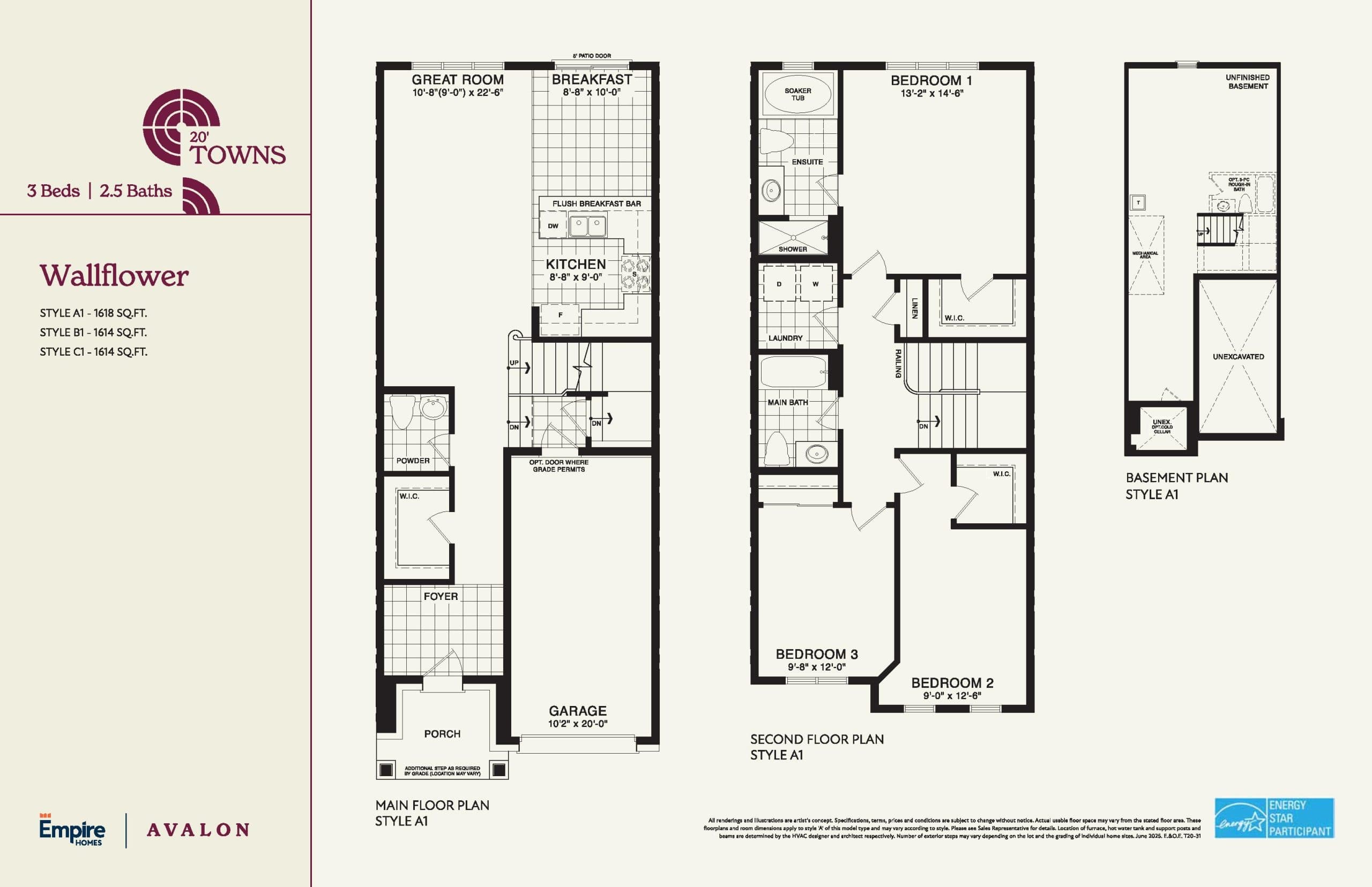 Wallflower Floor Plan at Empire Avalon Phase 3 - 1618 sq.ft