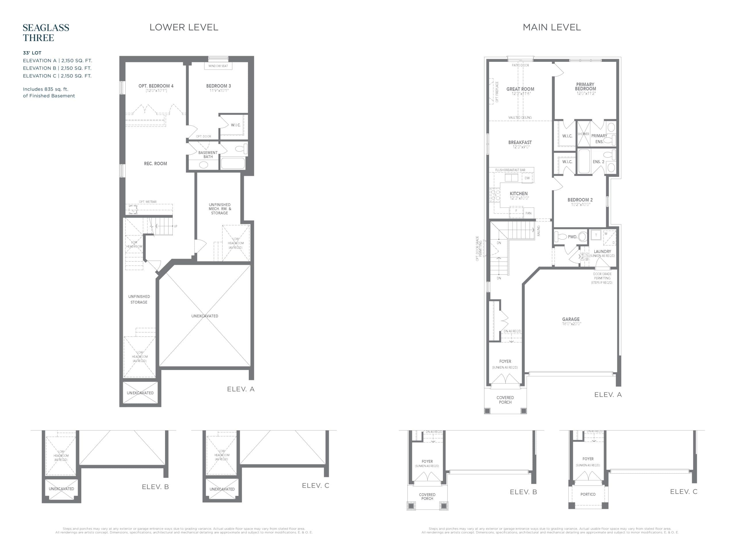 Seaglass 3 Floor Plan at Orchard South Homes - 2150 sq.ft