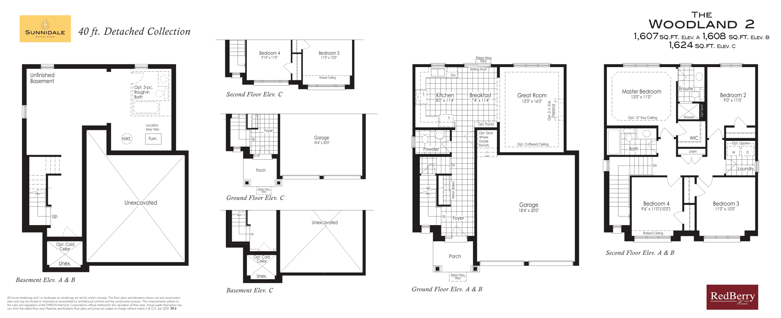 The Woodland 2 Floor Plan at Sunnidale - 1624 sq.ft