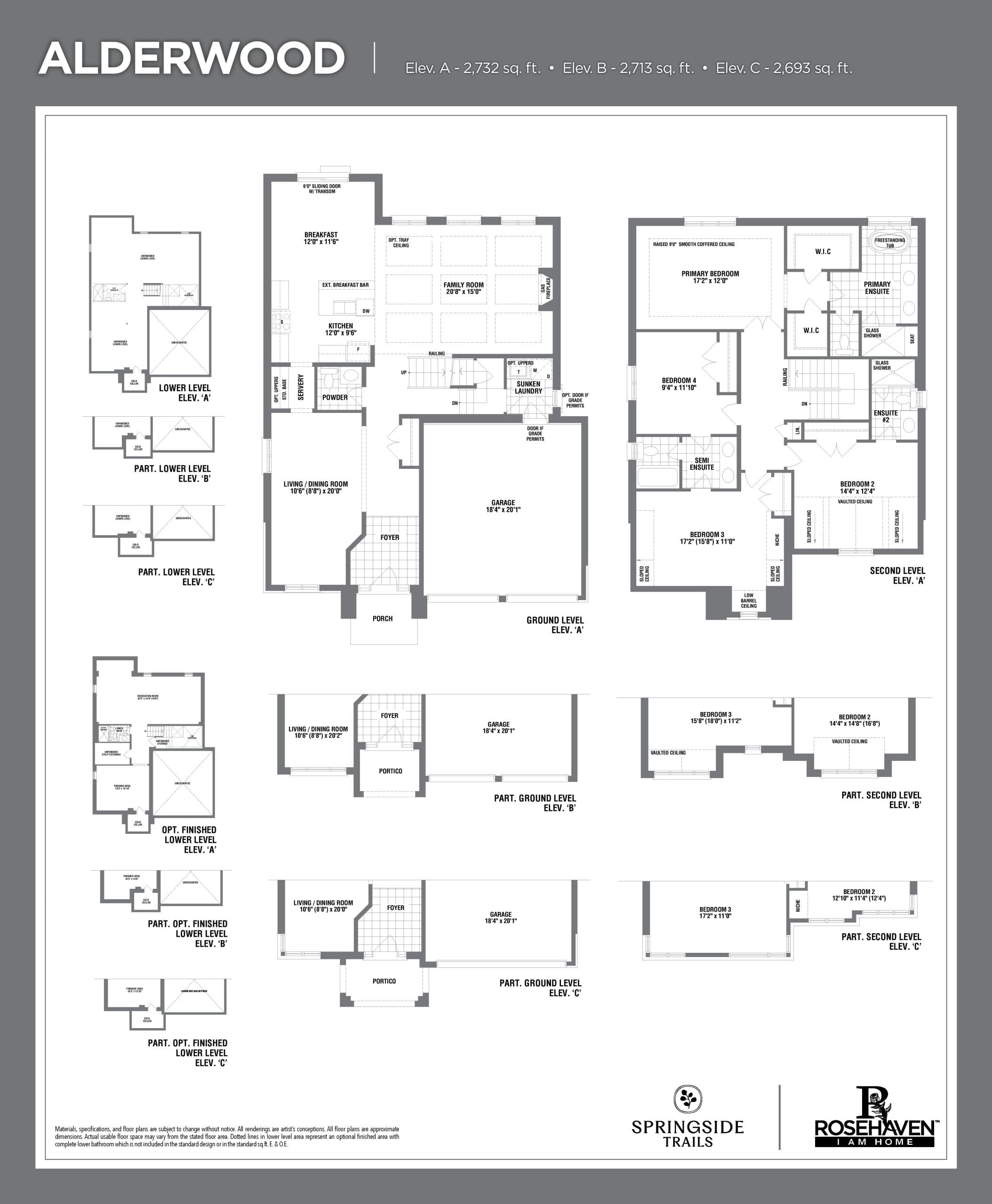 Alderwood Floor Plan at Springside Trails by Rosehaven Homes - 2732 sq.ft