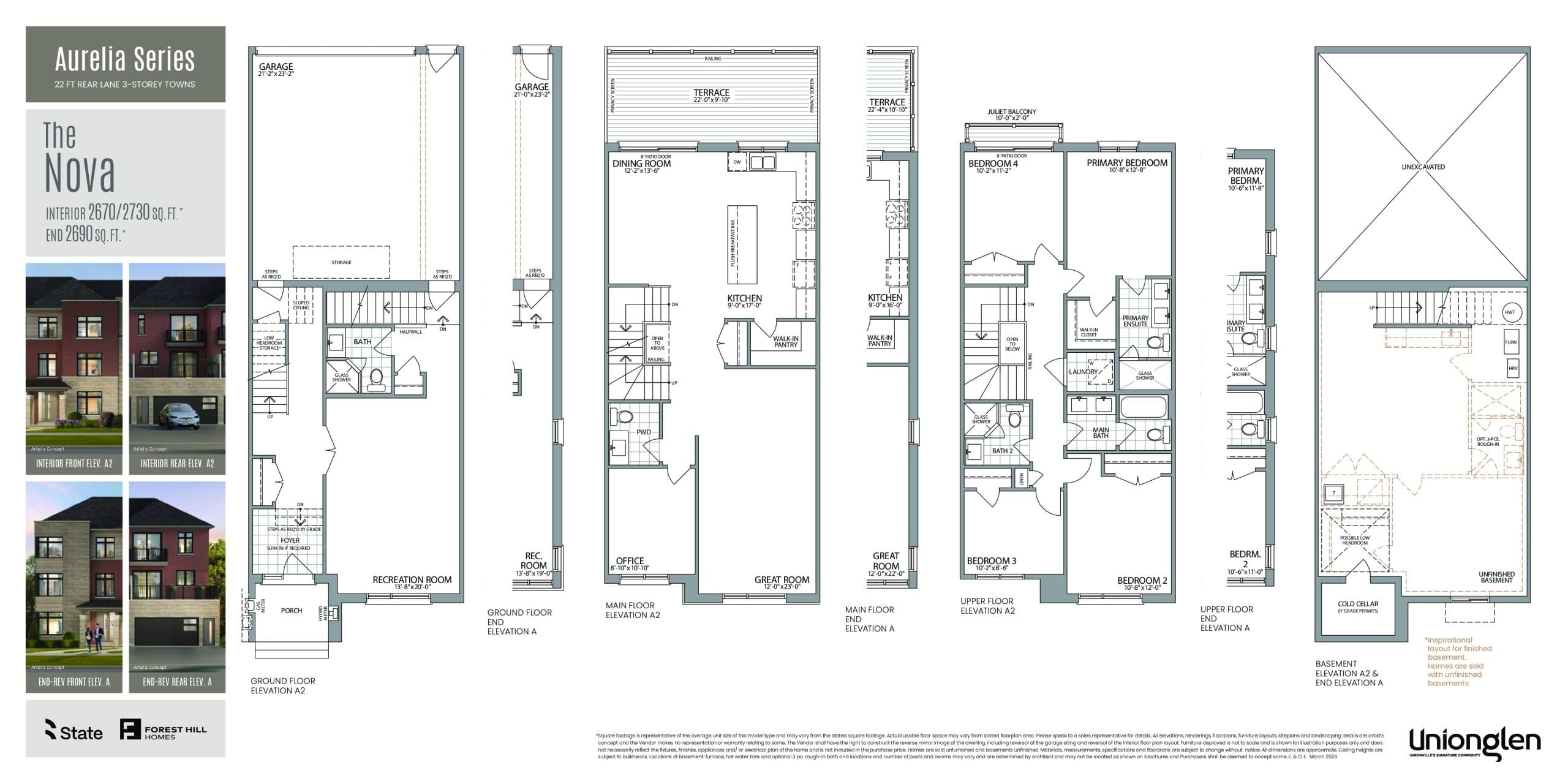 The Nova Floor Plan at Unionglen by Forest Hill Homes - 2690 sq.ft