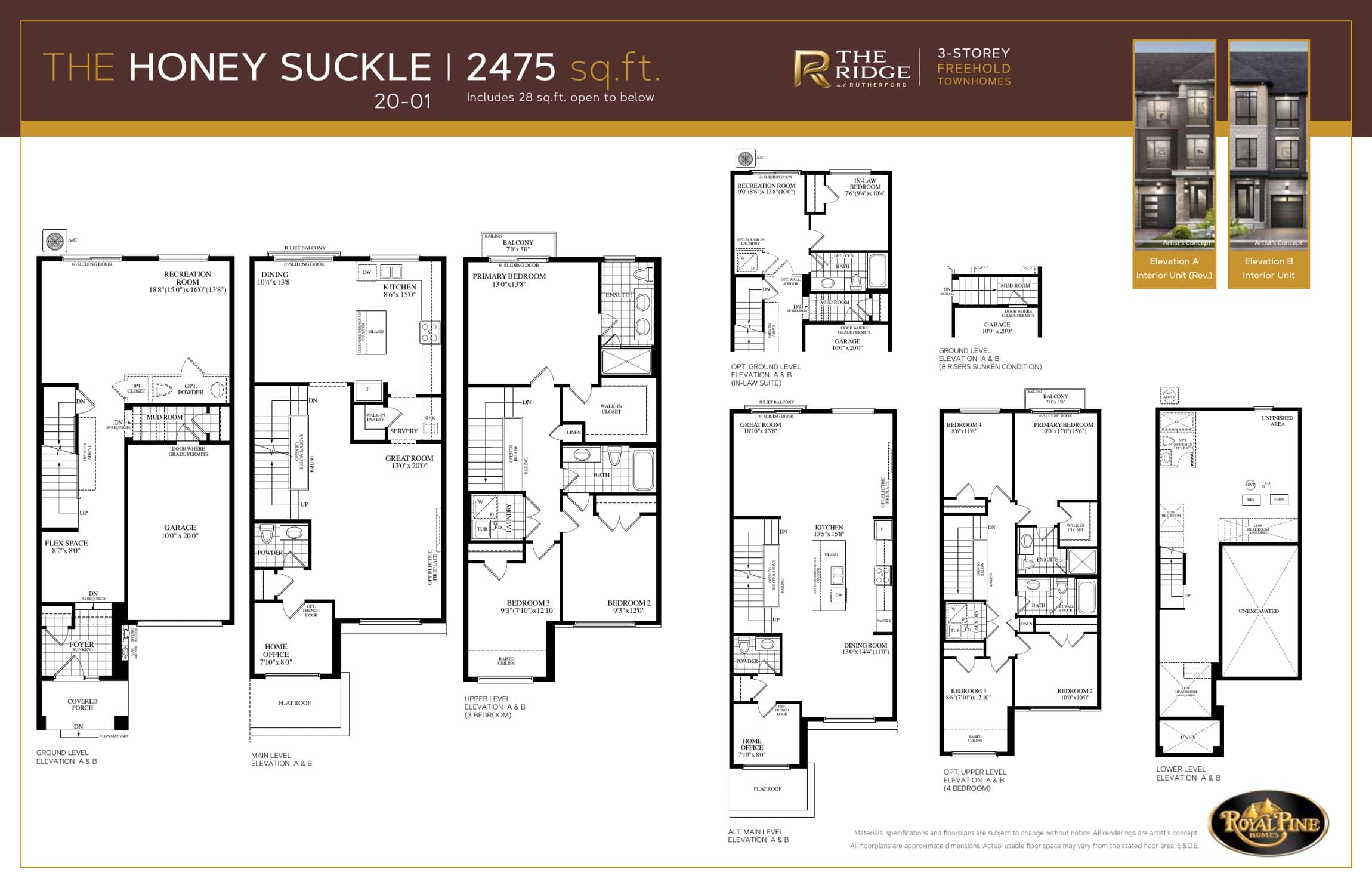 The Honeysuckle Floor Plan at The Ridge at Rutherford - 2475 sq.ft
