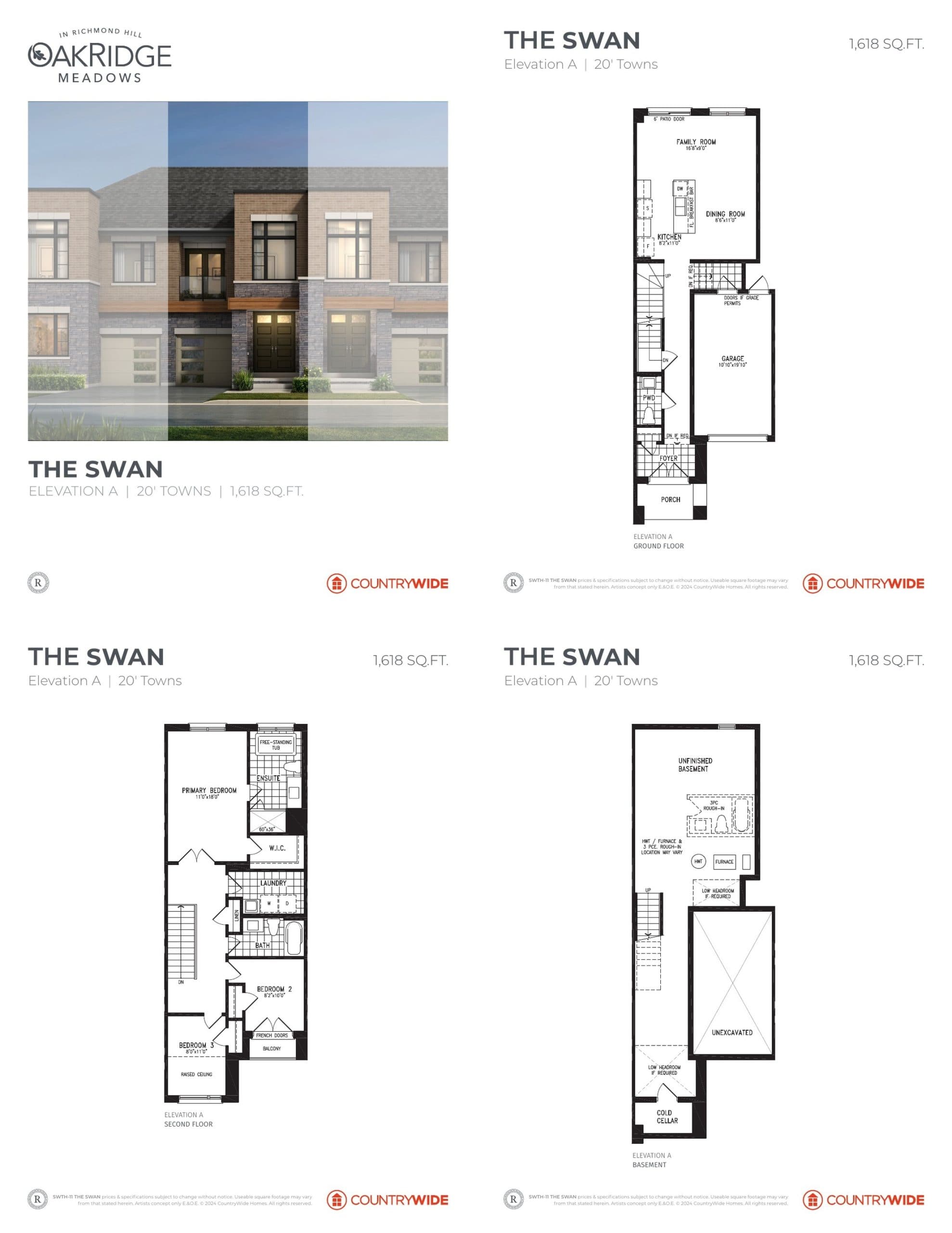 Swan Floor Plan at Oakridge Meadows by CountryWide Homes - 1618 sq.ft
