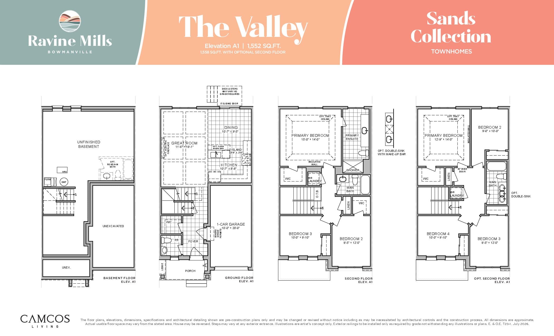 The Valley Floor Plan at Ravine Mills - 1552 sq.ft